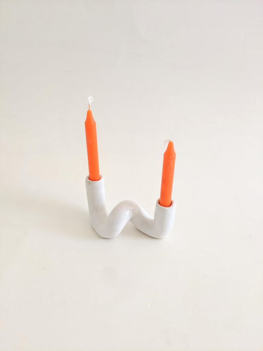 Noodle Candle Holder - White