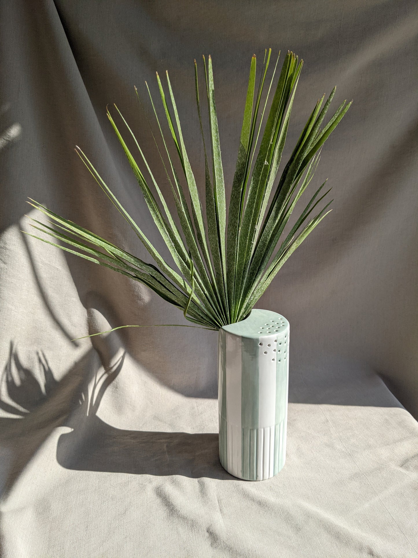 Striped Watering Can Sage Green